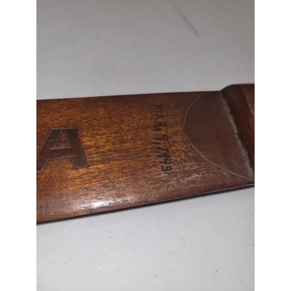 Vintage Wood Machete Hand‎ Carved Art Decorative Souvenir Florida 1943 20